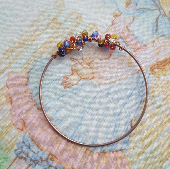 🌙Set Czech Glass Beaded Bangle Handmade - Picture 4 of 12
